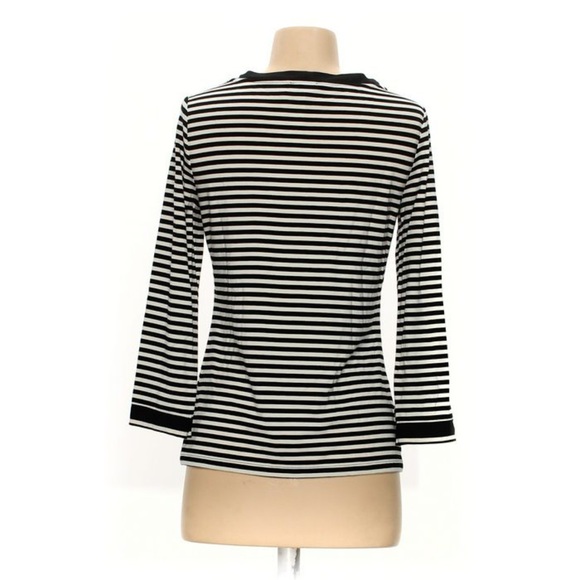 Talbots Tie Neck 3/4 Sleeve Striped Causal Shirt M - Picture 2 of 15